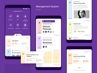 Management System UI UX attedance google ads google material design management app ui ux web