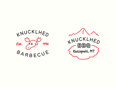 Knucklhed BBQ Logo and Wordmark Design badge badge logo design logo logo design sticker design wordmark wordmark logo