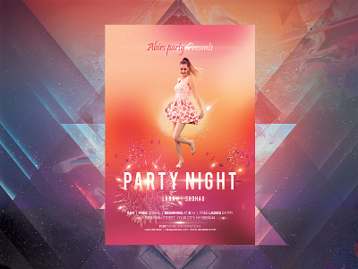 Party Night Flyer Template artist celebration christmas club cocktail concert disco dj festival model night club party vacation vip