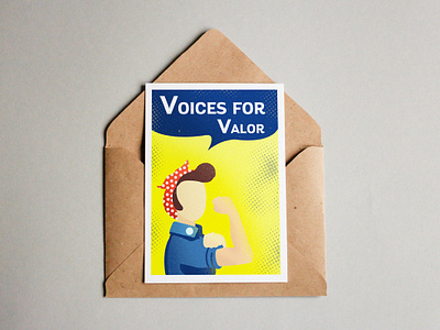 Flyer Design choir envelope flyer halftone postcard print propoganda rosie rosietheriveter valor worldwar2