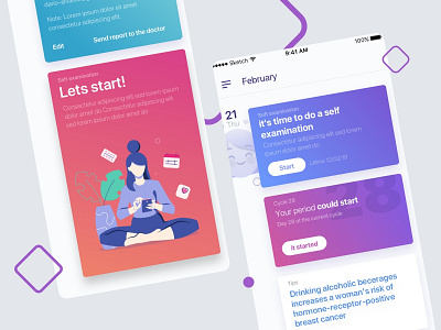 Celbrea App app branding card dashboard design development health health app illustration portfolio typography ui ux ux ui women work