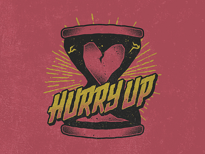 Hurry Up grunge heart hourglass hurry up logo vector vector artwork