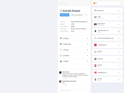 Entity Profile Panel (Hackathon Dec 2018) component dashboard entity hackathon overlay panel preview profile ravelin ui