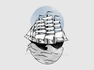 Boats Boats Boats christmas color colorful design digital digital painting drawing hand drawn illustration micron pen nautical ship water