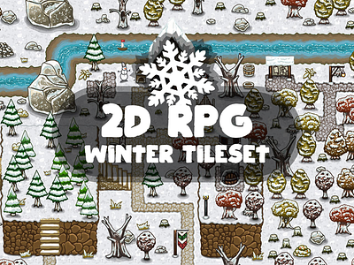 RPG Winter Tileset 2d fantasy game game assets gamedev rpg tileset
