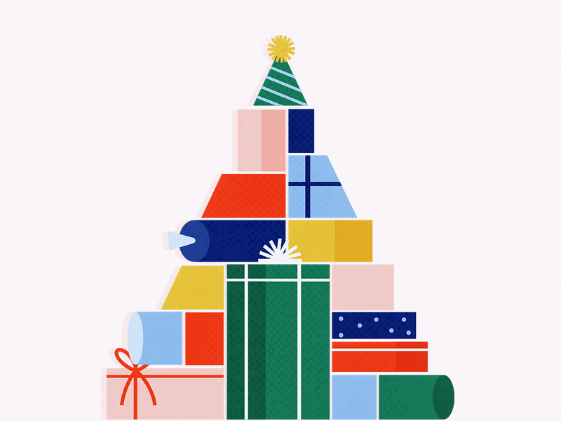 A Very Merry Christmas Tree Build animation cel animation christmas design flat holiday design illustration motion design