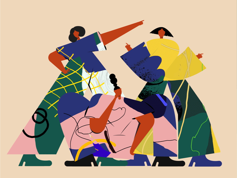 Club Babes 2d abstract character characterdesign illustration shapes