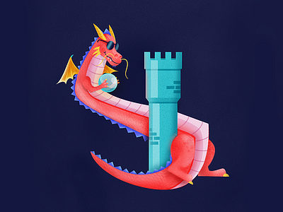 Dragon 36 days | Y asia castle costarica dragon illustration lizard magic pink