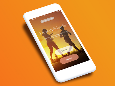 Fit With Friends app branding design sign up splash screen ui ux