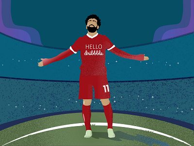 Dribble First Shoot football illustration liverpool mohamed mohamedsalah mosalah salah