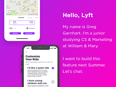 Lyft Intern Proposal application cover letter design internship logo design lyft prototype