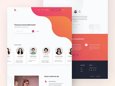 Local Webmasters Full Landing Page clean creative design designer full landing page gradient homepage icon logo material modern simple web web design website