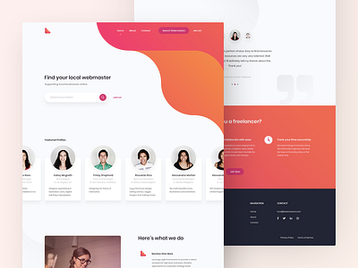 Local Webmasters Full Landing Page clean creative design designer full landing page gradient homepage icon logo material modern simple web web design website