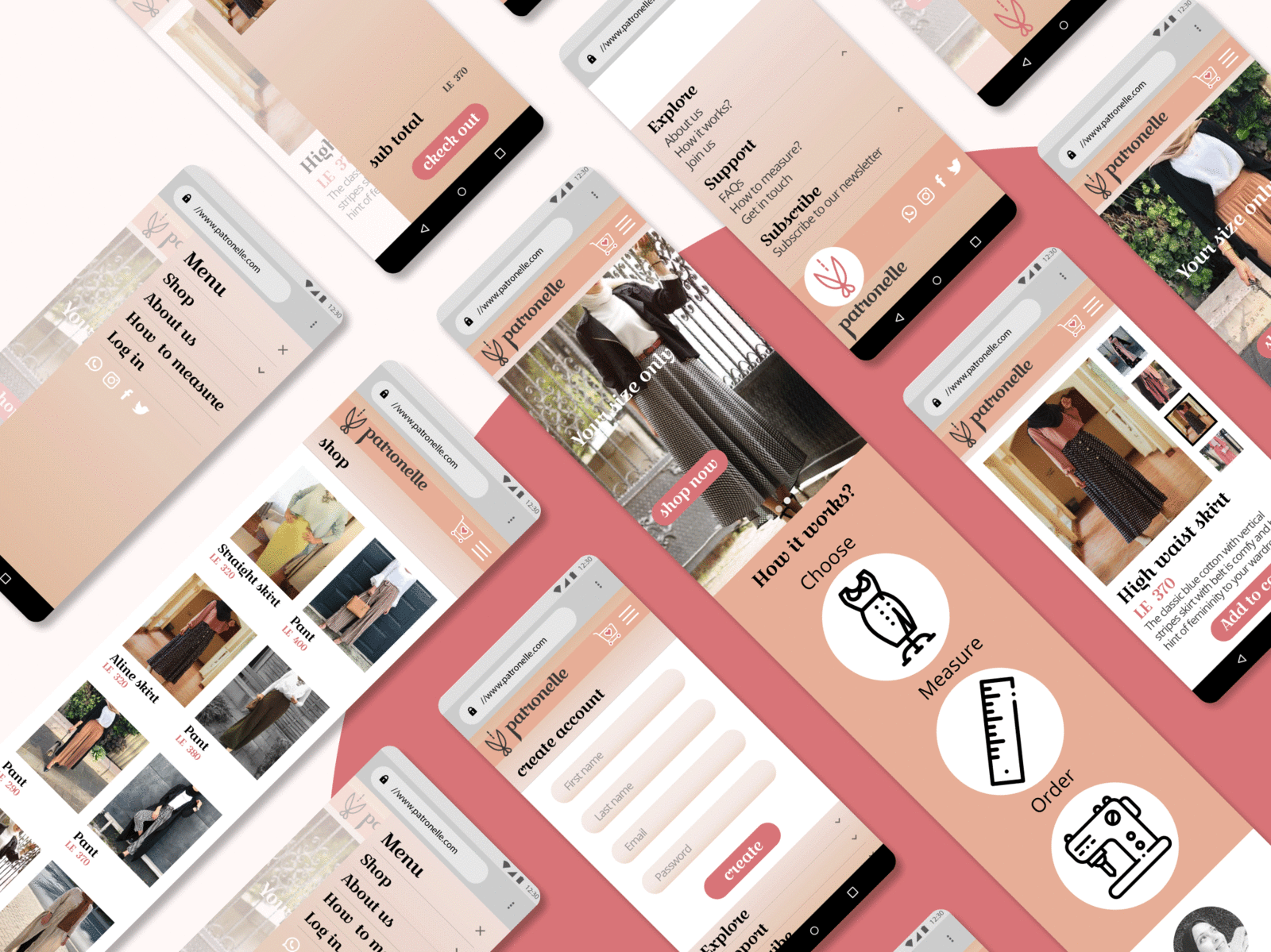 Patronelle app branding design ui ux