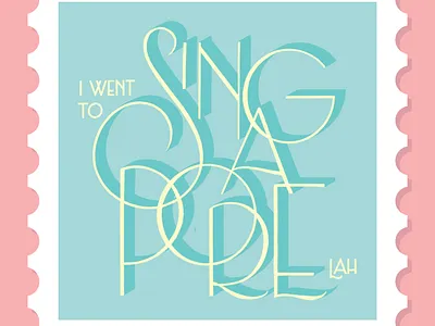 Singapore design hand lettering illustration lettering procreate singapore stamp typography