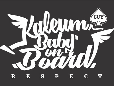 Baby On Board illustration typography