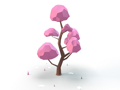 Cherry Blossom cinema 4d design illustration low poly low poly art low polygon web