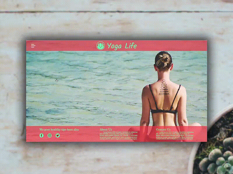 Yogalife Web Design android app design dribbble landing page landing page design minimal ui ux web app web app design web design web template yoga