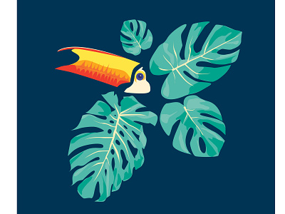 Toucan Play at This Game design flat icon illustration vector