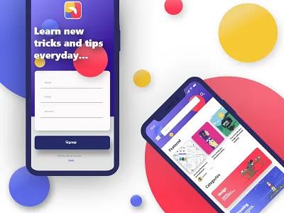 A concept app login and main category screen. 100 day project adobe app concept app design app designer design flatdesign ui ui desgin uiux uiux design uiux designer vector
