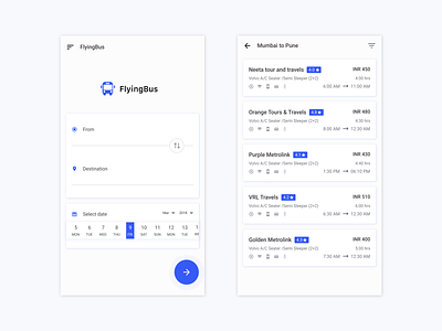 Flying Bus (Bus booking App) clean app design clean ui design ios app mobile app sketch sketch app