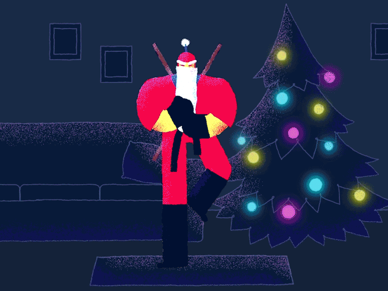 Ninja Claus! 2d after effects character character design christamas claus iga merry christmas merry xmas naruto ninja ninjaclaus ninjitsu noise rubberhose santa santa claus shade it shinobi xmas