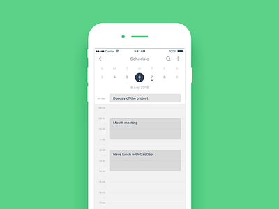 Daily UI #051 Schedule calendar dailyui mobile schedule time line ui