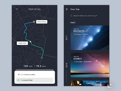 Travel app app design inspiration ios map trip ui ux