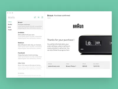 Daily UI #017 - Email Receipt apple braun daily 100 daily ui daily ui 17 design dribbble email receipt mac mail sketch ui ui design user interface ux