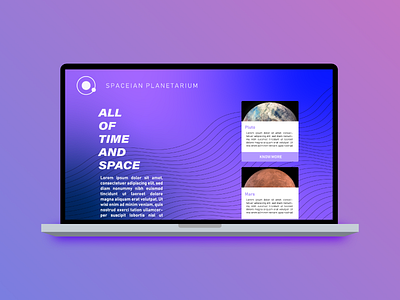 Spacian Planetarium. design pluto space ui vibrant web design