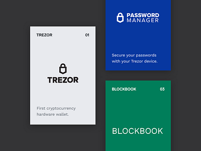 product cards blockbook cards clean app design clean app landing clean design crypto crypto currency hardware wallet password manager satoshilabs trezor ui ui ux