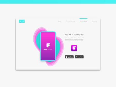 VPN landing page app branding dashboard download flat design gradient homepage icon identity illustration interface iphone landing page layout logo ui ux vector vpn web design