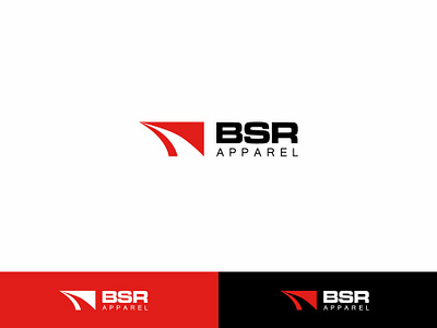 Bsr apparel black design flat icon logo red simple stylish unique vector