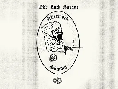 Shindigs Forever afterwork bar death flyer garage illustration oddluck party partypoop shindig sketch smokey smoking