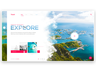 Travel Agency Landing Header clean creative homepage inspiration interface landing landing page travel travel agency ui uidesign ux web website website concept