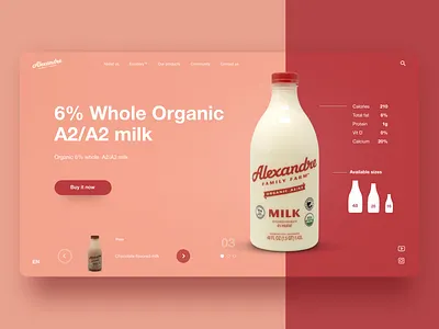 Milk branding design flat typography ui ux web website