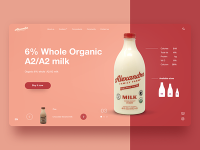 Milk branding design flat typography ui ux web website