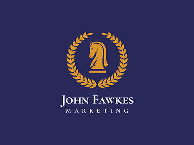 JRF Logo blue branding business chess circle consultant enterpreneur finance graphic desgin growth horse identity illustration illustrator laurel wreath logo logo design marketing orange vector