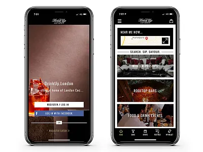 Drink Up London app mobile ui ux