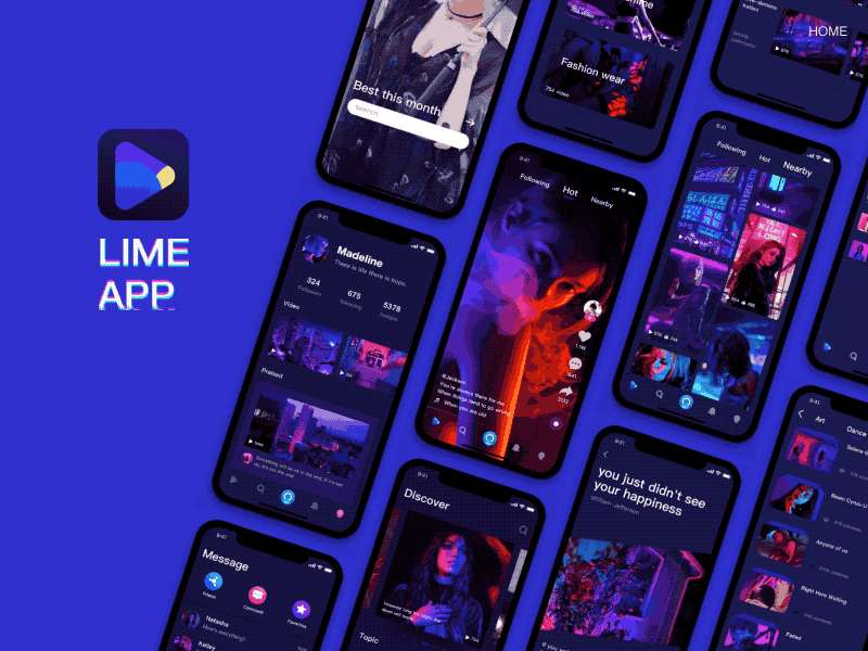 LIME APP Cover creativity animation app design ui ux