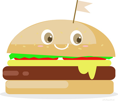 Burger adobe illustrator adorable burger cartoon concept cute design illustration illustrator logo vector
