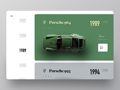 Web UI Encyclopedia Sport Cars car card cuberto encyclopedia graphics illustration model rarity sport ui ux web year