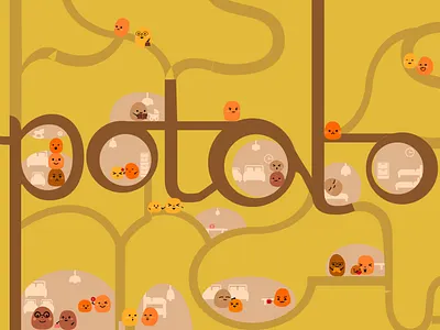 Potato kingdom drawing illustration potato；flat