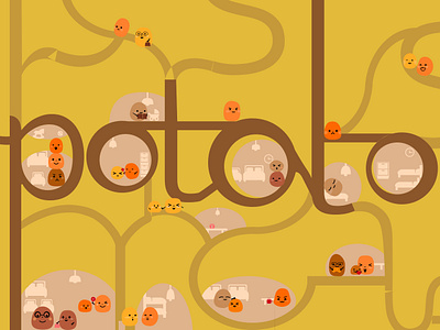 Potato kingdom drawing illustration potato；flat