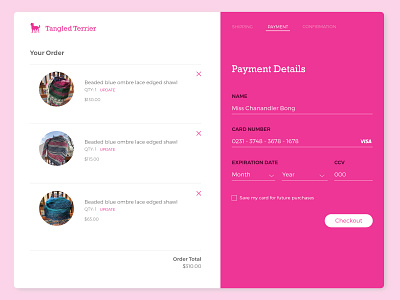 Daily UI | 002 checkout craft credit card payment daily ui 002 dailyui design knitting payment pink ui uichallange