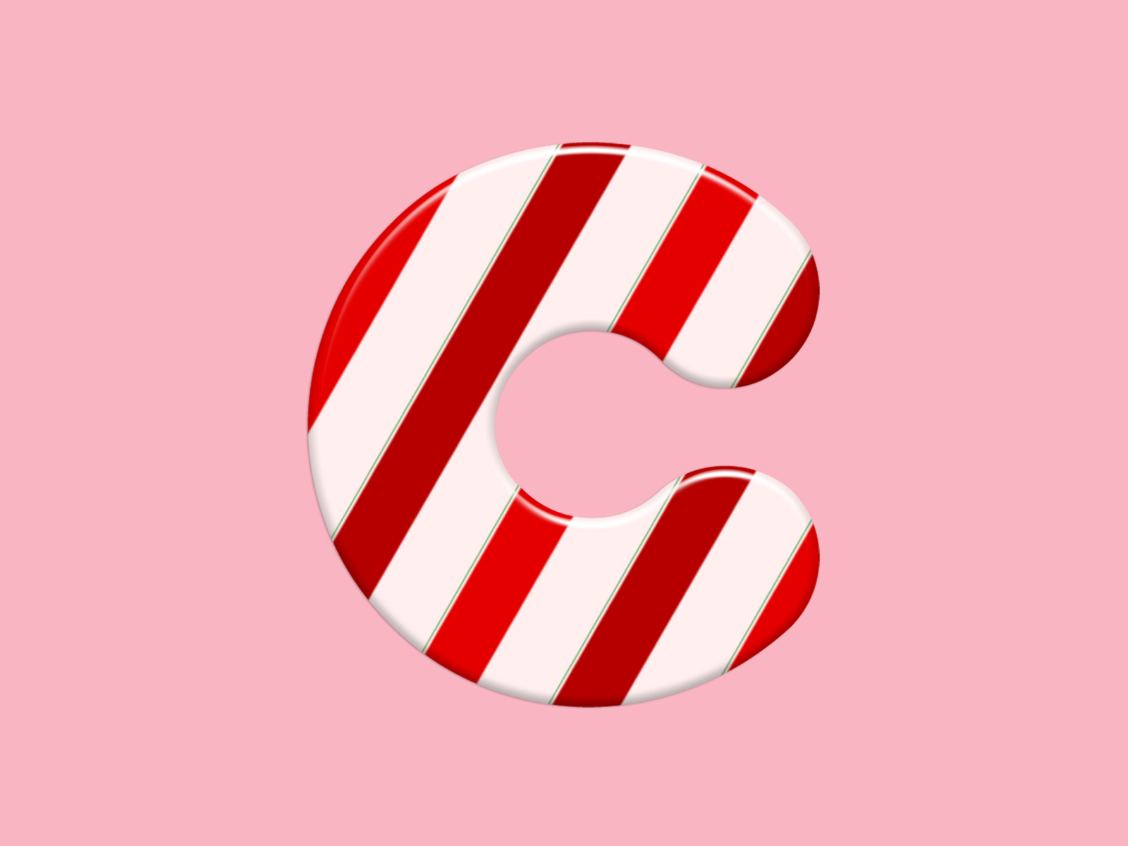 Example of Candy Cane Letter C