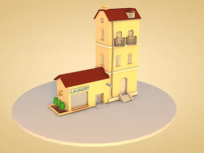 Cute little apartment 3d apartment beginer cinema 4d design dribbble gif house laundry noobie scene twistereli