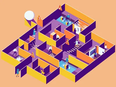 Maze design illustration isometric maze vector