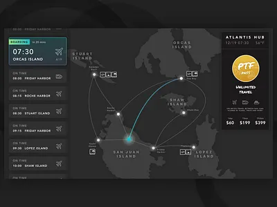 Transportation map display dark dashboard flight info card location mobile timetable tracking travel ui uxd