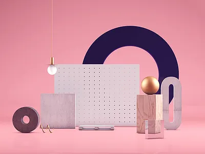 Pink Setup Scene 3d cinema4d illustration pink render